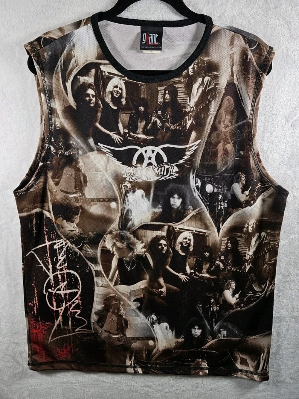 Giant Merchandising Aerosmith Tank Top All-Over Photo Brown Size XL